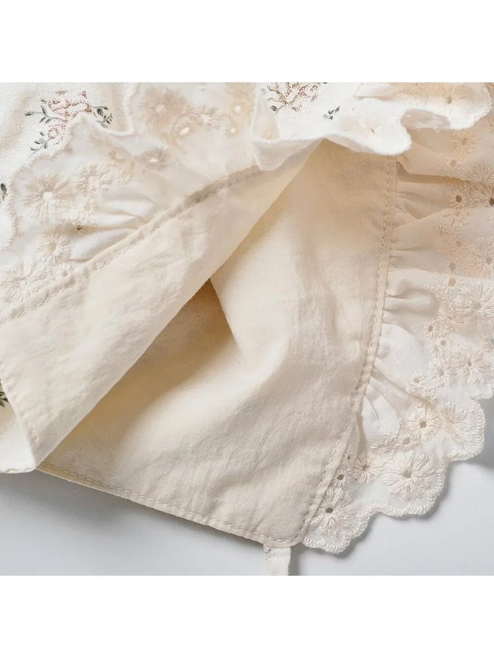 Vintage Floral Cotton Baby Girls' Bonnet - Lace Sun Protection Hat for Infants